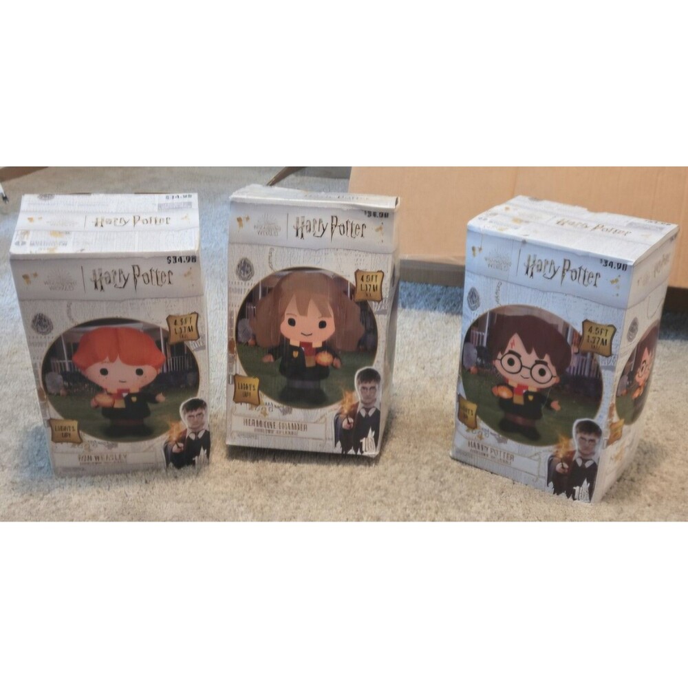 BUNDLE Halloween Harry Potter 4.5 ft Inflatable Decorations Ron,Harry,Hermione